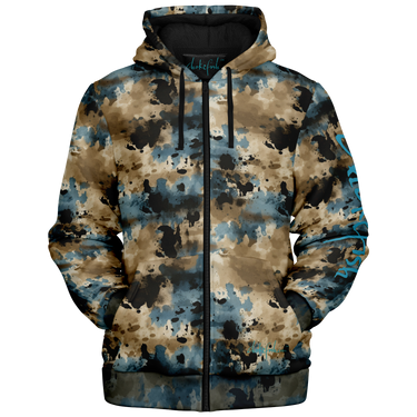 Chokefish™ Microfleece Zip-Up Hoodie Acid-Wash Colors-014B